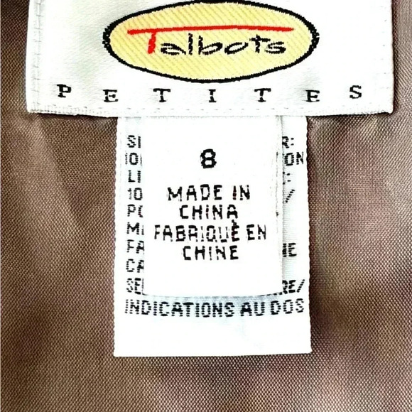 Talbots Gored A-Line Fully Lined Skirt Women’s Size 8P in Blk/Tan/Cream Design - Picture 4 of 6